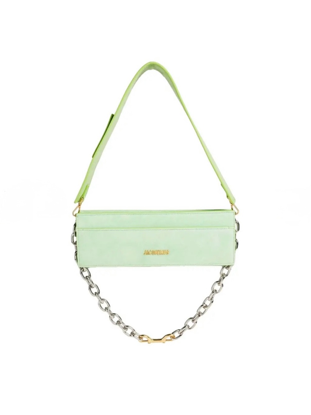 Jacquemus Pastel Mint ciuciu suede Shoulder Bag with Chain.
